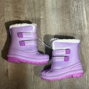 Purple Winter Boots with Faux Fur Lining